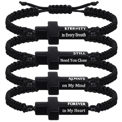 Ecation Cremation Jewelry, Urn Bracelet for Ashes - color: Black, style: Christian