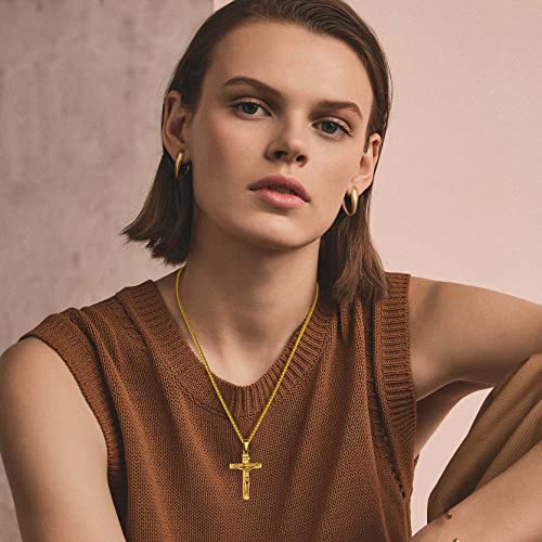 GOLDCHIC JEWELRY Urn Necklaces for Ashes, Stainless Steel Pet/Cross/Birthstone/Tree of Life Personalized Keepsake Memorial Jewelry for Women - color: Cross - 18k Gold Plated, style: Personalized Engraving