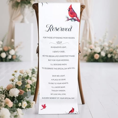 Yopyame Reserved Memorial Wedding Chair Sign Wedding Memorial Reserved Chair Sign Banner in Loving Memory Save a Seat for Someone in Heaven 15 x 50'' With Love From Heaven Memorial Signs for Loss Seat