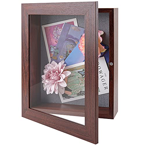 Frametory 8.5x11 Shadow Box Frame Display Case, 2-inch Depth (Walnut) - color: Walnut, size: 8x10.5(1 Set)