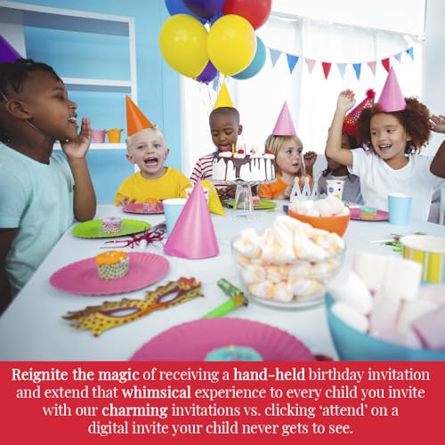 Amanda Creation Colorful Rainbow Crayons themed Birthday Party Fill in Invitations, set of twenty, includes envelopes - style: Rainbow Crayons