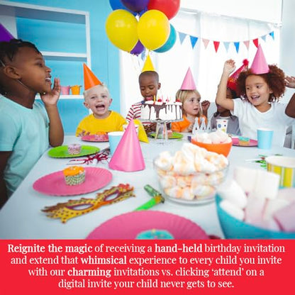 Amanda Creation Colorful Rainbow Crayons themed Birthday Party Fill in Invitations, set of twenty, includes envelopes - style: Rainbow Crayons