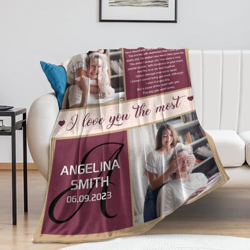 Custom Memorial Blanket with Picture Personalized Sympathy Remembrance Condolences Bereavement Gifts Sympathy Gifts for Loss of Loved One Mother Dad Grandma Grandpa Sister Daughter Friend - color: Design14