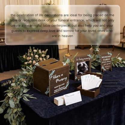 Gilprop 113 Pcs Celebration of Life Share a Memory Cards Set, Greenery - style: Greenery