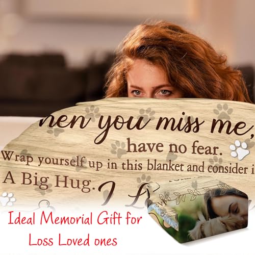 Ship Next Day, Custom Pet Memorial Blanket with Photos - Printed in USA, Personalized Pet Memorial Gifts for Dogs Cats Loss of Pet Sympathy Gift Dog Bereavement Remembrance Pet Loss Gifts - color: Style 16 - Pet