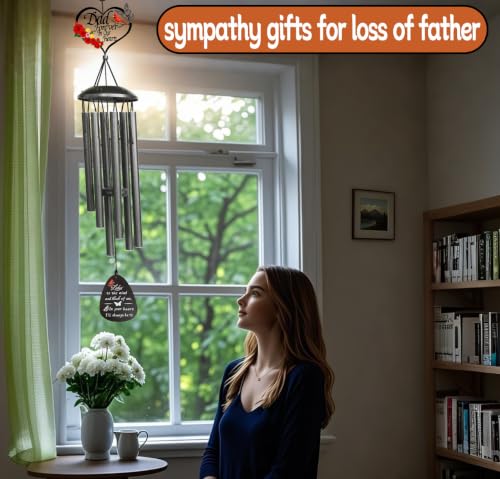 40" Memorial Wind Chimes for Loss of Father,Memorial Gifts for Loss of Dad,Sympathy Gifts for Loss of Dad Father,Funeral Bereavement Condolence Remembrance Gifts ,Large Cardinal Wind Chime Outside