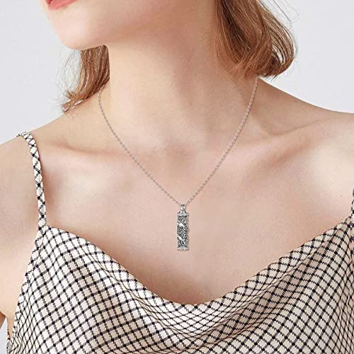TOUPOP Tree of Life Cremation Jewelry Urn Necklace for Ashes for Women Men 925 Sterling Silver Cylinder Urn Pendant Necklaces for Human Ashes of Loved Ones Keepsake Memorial Gifts - style: 7-Dragon