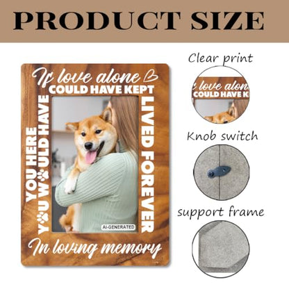Pet Wood Picture Frame, Pet Memorial Gifts, Dog Cat Memorial Rustic Wooden Photo Frame, If Love Could Have Saved You, You Would Have Lived Forever, Dog Cat Remembrance Wooden Decor, 4 x 6 Inch