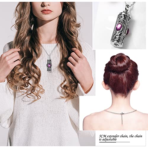 Fumete 5 Pcs Urn Necklaces for Ashes Cremation Jewelry - color: Purple