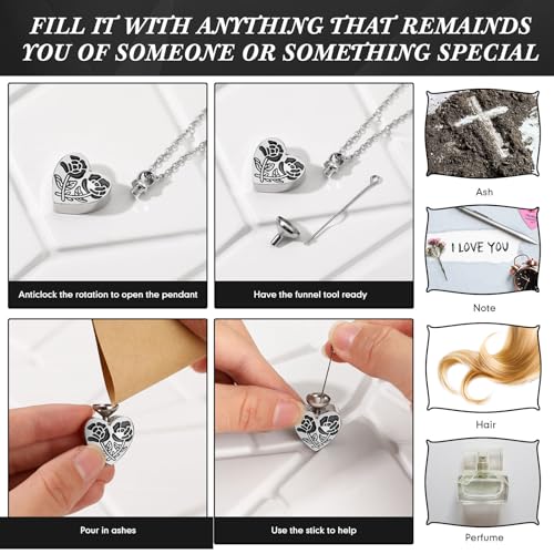 Ecation 15 Pcs Urn Necklace for Ashes Women Cremation Jewelry - color: Green