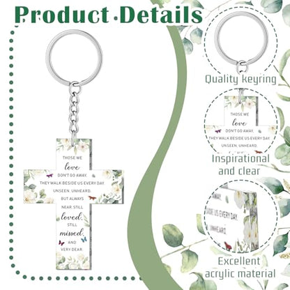 Equsion 60 Set Funeral Keychains for Guests Memorial Favors, Cross - style: Cross