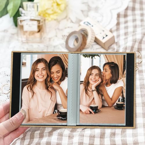 Artmag Mini Photo Album 4x6 26 Pockets 2 Pack, Linen Cover with Front Window Album Each Holds 52 Vertical Photos for Family Wedding Baby Children (Khaki) - color: Khaki, size: 50 Pockets/2PKS