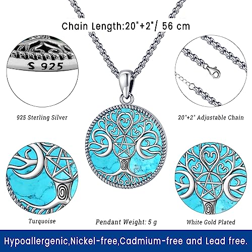 Eusense Tree of Life Necklace for Women Men Sterling Silver 925 Tree Urn Locket Cremation Jewelry Family Tree Pendant Gifts for Her Him Mom Dad Grandma Daughter - style: A-A-Tree of Life Necklace