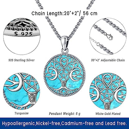 Eusense Tree of Life Necklace for Women Men Sterling Silver 925 Tree Urn Locket Cremation Jewelry Family Tree Pendant Gifts for Her Him Mom Dad Grandma Daughter - style: A-A-Tree of Life Necklace