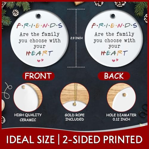 Friend Gift - Christmas Decorations Ornaments, Ceramic Friendship Ornament, Sentimental Best Friend Birthday Gifts for Women, Unique Fun Gift for Female Friends - style: Friend