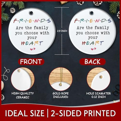Friend Gift - Christmas Decorations Ornaments, Ceramic Friendship Ornament, Sentimental Best Friend Birthday Gifts for Women, Unique Fun Gift for Female Friends - style: Friend