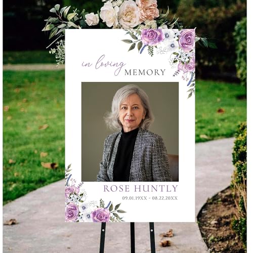 Personalized Funeral Welcome Signs, Celebration Of Life Yard Sign, Celebration of Life Decoration, Custom Memorial Sign, Minimalist Memorial Sign With Photo, Memory Signs For Funerals#2 - color: Design 2