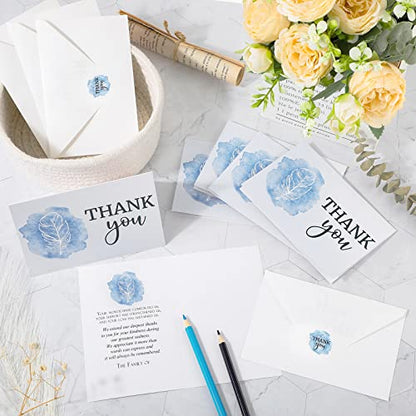 Fumete 50 Set Funeral Thank You Cards, Feather - style: Feather