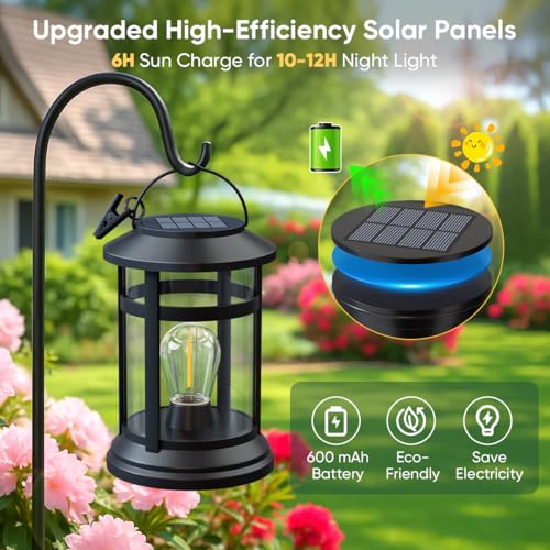 Solar Lanterns Outdoor Waterproof: 4 Pack Hanging Solar Lights for Patio - size: 4 Pack