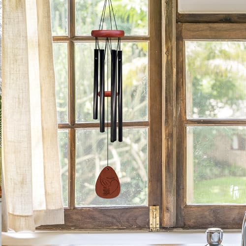 Memorial Wind Chimes, Sympathy Wind Chimes for Outside, Bereavement Sympathy Memorial Gifts for Loss Loved One, Angel Wings Part of My Heart in Heaven Memory Outdoor Chime 26" Inch