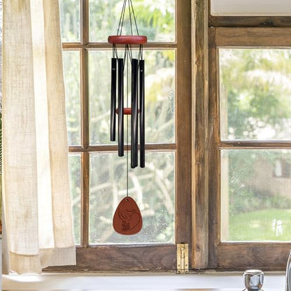 Memorial Wind Chimes, Sympathy Wind Chimes for Outside, Bereavement Sympathy Memorial Gifts for Loss Loved One, Angel Wings Part of My Heart in Heaven Memory Outdoor Chime 26" Inch