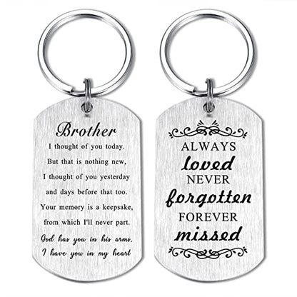 Alotozo Memorial Gifts - Sympathy Keychain for Loss of Loved One - color: Brother Memorial Gifts