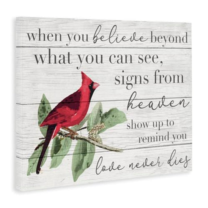 Inspirational Cardinal Faith, 16 x 20 Inch Canvas Wall Art | Stupell Industries · By Lil' Rue · Ready to hang · Rustic faith decor · Made in USA
