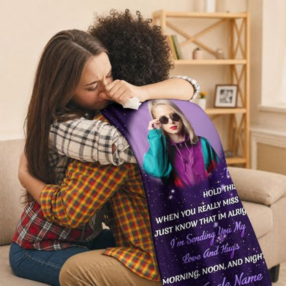 Personalized Memorial Picture Blanket Custom Hug from Heaven Sympathy Gift | HD Printing Flannel Throw Blanket for Grief and Remembrance Loss of Mother Father - color: Design 22