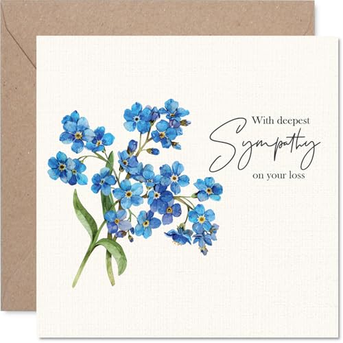 Stuff4 Sympathy Card, Deep Sympathy For Your Loss | Bereavement Card for Colleague Friends, 5.7 x 5.7 Inch Neighbour Family Mournful Greeting Cards - color: Generic