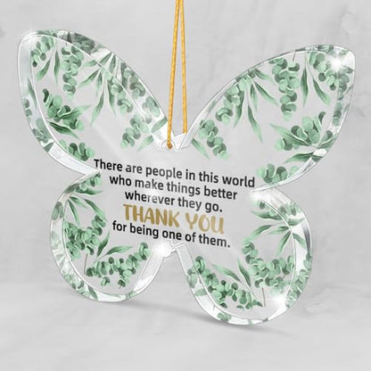 Appreciation Gift, Butterfly Wall Art Thank You for Making Things Better Acrylic Plaque, Mentor/Teacher/Nurse Recognition Present with Gift Box - color: Them