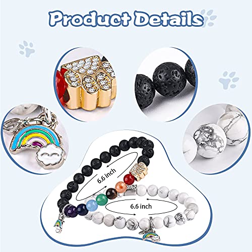 PSZEZNZ Pet Dog Cat Memorial Gifts Rainbow Bridge Bracelet for Beloved, Loss Sympathy Jewelry Gift Bracelets,personalized memorial gifts