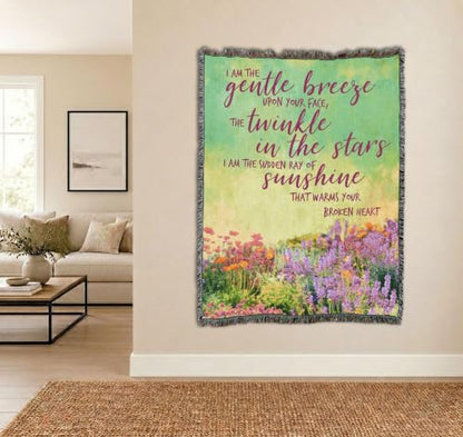 Pure Country Weavers I Am The Gentle Breeze Upon Your Face Blanket Flowers - Sympathy Bereavement Gift Tapestry Throw Woven from Cotton - Made in the USA (72x54) - color: Breeze Flowers, size: 72" x 54"