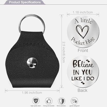 CINDYHE Pocket Hug Token keychain for Men Women Him Her(Believe i do) | Easter Valentines Day anniversary birthday small gifts for husband,boyfriend,dad ,mom,son,daughter - color: Believe in You Like I Do