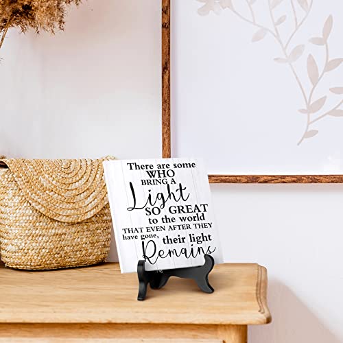 Yalikop Bereavement Gift Sympathy Gifts for Loss of Father Mother Husband Loved One with Wooden Stand in Memory Light Remains Decor Funeral Decor Celebration of Life Decorations (Retro Style)