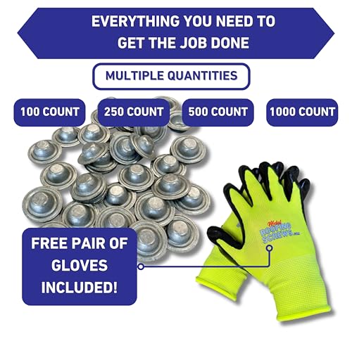 Metal Screw Caps from EAGLE 1 - Seals Over Existing Screws Heads to Prevent leaks- Easy to Install-Gloves Included (100)