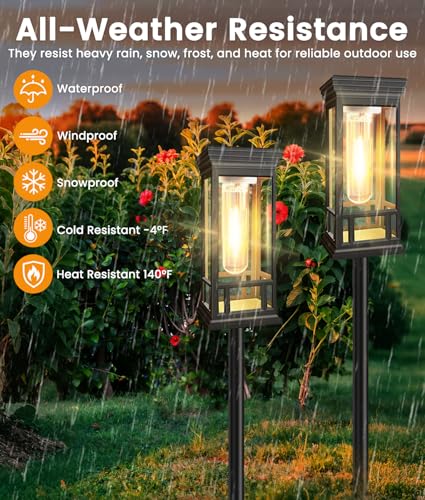4 Pack Bright Solar Garden Lights, Solar Pathway Lights Outdoor Waterproof - color: Warm White, size: 4 Pack