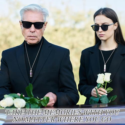 Jexine 10 Pcs Urn Necklace Cremation Jewelry for Men - color: Blue, Purple