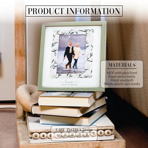 Pavilion Gift Company - Love Lasts Forever - 4" x 6" Vertical Picture Photo Portrait Frame Bereavement In Memory Memorial Loss Of Loved One Calling Hours Funeral Gift Wedding Anniversary Wife Present