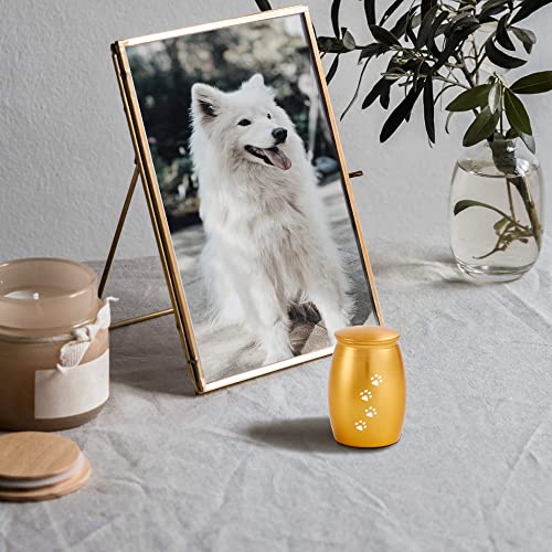 2.67 Inches Small Urns for Pet Ashes,Small Dog Urns for Ashes - color: Gold