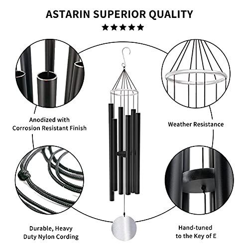 ASTARIN Wind Chimes Outdoor Large Deep Tone - size: 36“ Black