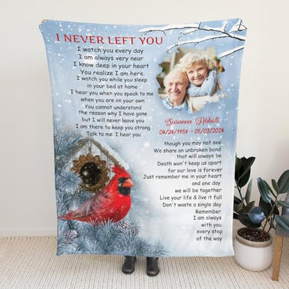 Personalized Memorial Blankets with Photos, in Memory of Loved One Gifts, Sympathy Bereavement Cardinal Blanket for Loss of Mom Dad Grandma Husband Son Daughter - color: New Arrivals-3