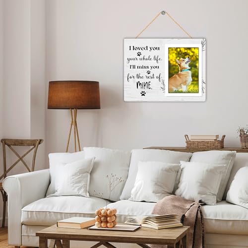 Dog Memorial Picture Frame - Pet Loss Gift - I Love You Your Whole Life I Will Miss You for the Rest of Mine - Wooden Photo Frame, 4x6 Inch Photo12P70