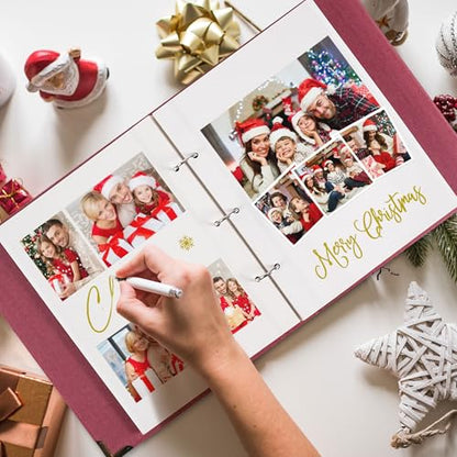 Vienrose 3 Rings Self Adhesive Photo Album 20 Sheets/40 Pages White | Hardcover, DIY Scrapbooking Kit, Paper Scrapbook, 9 x 10 6 inch, Lover Friends Kids Wedding - color: White, size: 9'' x 10.6''40Pages