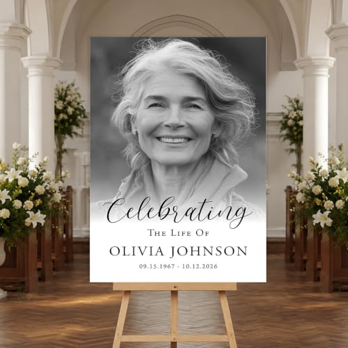 Personalized Funeral Welcome Sign, Celebration Of Life Funeral Sign with Picture, Memorial Welcome Sign, In Loving Memory, Memorial Photo Signs, Celebration Of Life Decoration - color: Style #2