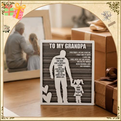 Rustic Grandpa and Granddaughter Sign - Gifts for Grandpa from Granddaughter Ideal for Father's Day, Birthdays, Grandparents Day, Christmas - style: Grandpa & Granddaughter