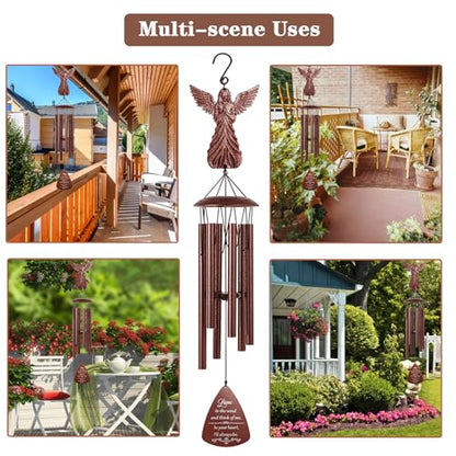VENBEEL Angel Memorial Wind Chime, Memorial Sympathy Gifts for Loss of Love One, Bereavement Condolence Remembrance Gift for Loss of Mom Dad