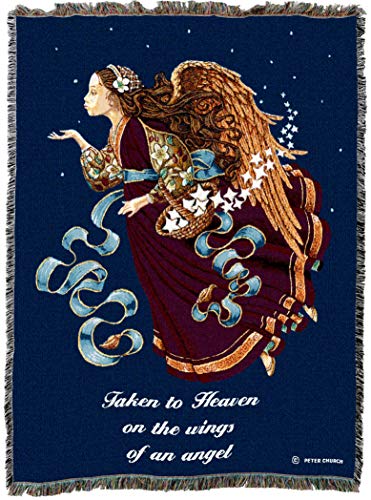 Pure Country Weavers Taken to Heaven Blanket - Religious Sympathy Gift Tapestry Throw Woven from Cotton - Made in the USA (72x54) - color: Taken to Heaven, size: 72" x 54"