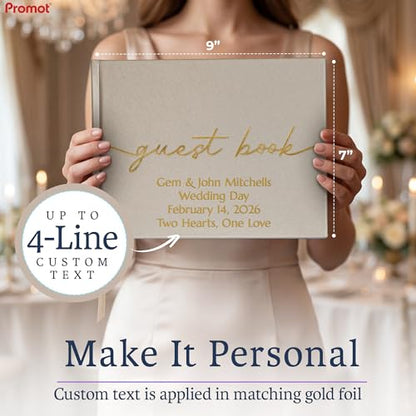 Promot Personalized Guestbook (Champaigne Beige) - 110 Lined Pagess - color: Champagne Beige