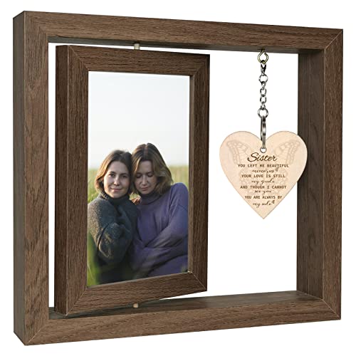 EYITUPC Rotating Sister Memorial Wood Frame Loss of Sister Sympathy Gift - color: Sister