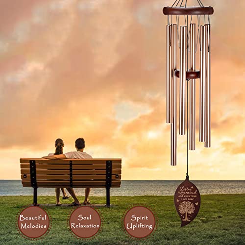 Keevous Memorial Wind Chimes for Loss of Loved One Outside (Bronzed,32") | Sympathy/Remembrance/Funeral/Bereavement Gifts,Engraved Tree of Life,Outdoor Clearance for Home & Garden Decor